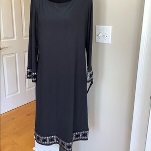 Tiana B. Women's Dress. Size 6. Black.  Embellished Beaded Trim. NWOT